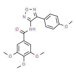 ChemSpider 2D Image | 3,4,5-Trimethoxy-N-[4-(4-methoxyphenyl)-1,2,5-oxadiazol-3-yl]benzamide | C19H19N3O6