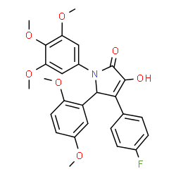 ChemSpider 2D Image | 5-(2,5-Dimethoxyphenyl)-4-(4-fluorophenyl)-3-hydroxy-1-(3,4,5-trimethoxyphenyl)-1,5-dihydro-2H-pyrrol-2-one | C27H26FNO7