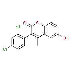 ChemSpider 2D Image | 3-(2,4-Dichlorophenyl)-6-hydroxy-4-methyl-2H-chromen-2-one | C16H10Cl2O3