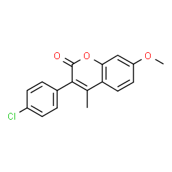ChemSpider 2D Image | 3-(4-Chlorophenyl)-7-methoxy-4-methyl-2H-chromen-2-one | C17H13ClO3
