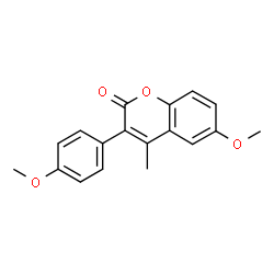 ChemSpider 2D Image | 6-Methoxy-3-(4-methoxyphenyl)-4-methyl-2H-chromen-2-one | C18H16O4