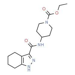 ChemSpider 2D Image | Ethyl 4-[(4,5,6,7-tetrahydro-1H-indazol-3-ylcarbonyl)amino]-1-piperidinecarboxylate | C16H24N4O3