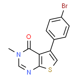 ChemSpider 2D Image | 5-(4-Bromophenyl)-3-methylthieno[2,3-d]pyrimidin-4(3H)-one | C13H9BrN2OS