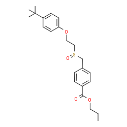 ChemSpider 2D Image | Propyl 4-[({2-[4-(2-methyl-2-propanyl)phenoxy]ethyl}sulfinyl)methyl]benzoate | C23H30O4S