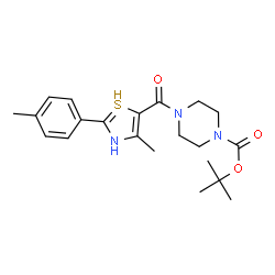 ChemSpider 2D Image | tert-butyl 4-[4-methyl-2-(p-tolyl)-3H-thiazole-5-carbonyl]piperazine-1-carboxylate | C21H28N3O3S