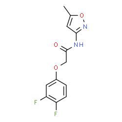 ChemSpider 2D Image | 2-(3,4-Difluorophenoxy)-N-(5-methyl-1,2-oxazol-3-yl)acetamide | C12H10F2N2O3