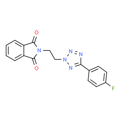 ChemSpider 2D Image | 2-{2-[5-(4-Fluorophenyl)-2H-tetrazol-2-yl]ethyl}-1H-isoindole-1,3(2H)-dione | C17H12FN5O2