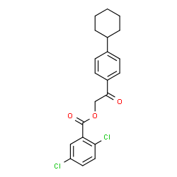 ChemSpider 2D Image | 2-(4-Cyclohexylphenyl)-2-oxoethyl 2,5-dichlorobenzoate | C21H20Cl2O3