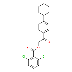ChemSpider 2D Image | 2-(4-Cyclohexylphenyl)-2-oxoethyl 2,6-dichlorobenzoate | C21H20Cl2O3