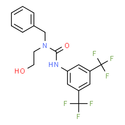 ChemSpider 2D Image | 1-Benzyl-3-[3,5-bis(trifluoromethyl)phenyl]-1-(2-hydroxyethyl)urea | C18H16F6N2O2