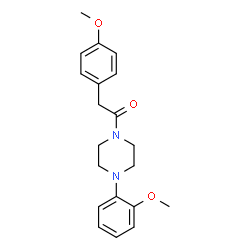 ChemSpider 2D Image | 2-(4-Methoxyphenyl)-1-[4-(2-methoxyphenyl)-1-piperazinyl]ethanone | C20H24N2O3