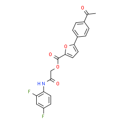 ChemSpider 2D Image | 2-[(2,4-Difluorophenyl)amino]-2-oxoethyl 5-(4-acetylphenyl)-2-furoate | C21H15F2NO5
