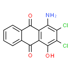 ChemSpider 2D Image | 1-Amino-2,3-dichloro-4-hydroxy-9,10-anthraquinone | C14H7Cl2NO3