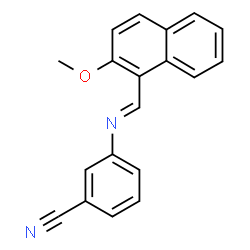 ChemSpider 2D Image | 3-{(E)-[(2-Methoxy-1-naphthyl)methylene]amino}benzonitrile | C19H14N2O