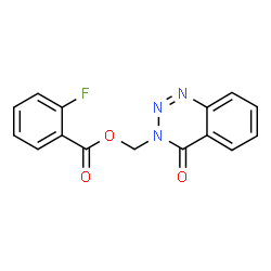 ChemSpider 2D Image | (4-Oxo-1,2,3-benzotriazin-3(4H)-yl)methyl 2-fluorobenzoate | C15H10FN3O3