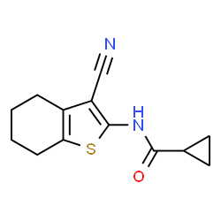 ChemSpider 2D Image | N-(3-Cyano-4,5,6,7-tetrahydro-1-benzothiophen-2-yl)cyclopropanecarboxamide | C13H14N2OS