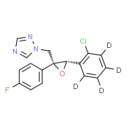 ChemSpider 2D Image | 1-{[(2R,3S)-3-[2-Chloro(~2~H_4_)phenyl]-2-(4-fluorophenyl)-2-oxiranyl]methyl}-1H-1,2,4-triazole | C17H9D4ClFN3O