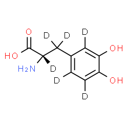ChemSpider 2D Image | 3-Hydroxy-L-(alpha,beta,beta,2,5,6-~2~H_6_)tyrosine | C9H5D6NO4