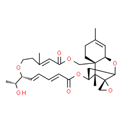 ChemSpider 2D Image | (2S,3'R,8'R,17'R,18'E,20'E,24'R,25'S)-17'-[(1R)-1-Hydroxyethyl]-5',13',25'-trimethyl-11'H,22'H-spiro[oxirane-2,26'-[2,10,16,23]tetraoxatetracyclo[22.2.1.0~3,8~.0~8,25~]heptacosa[4,12,18,20]tetraene]-1
1',22'-dione | C29H38O8