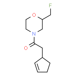 ChemSpider 2D Image | 2-(2-Cyclopenten-1-yl)-1-[2-(fluoromethyl)-4-morpholinyl]ethanone | C12H18FNO2
