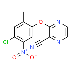 ChemSpider 2D Image | 3-(4-Chloro-2-methyl-5-nitrophenoxy)-2-pyrazinecarbonitrile | C12H7ClN4O3