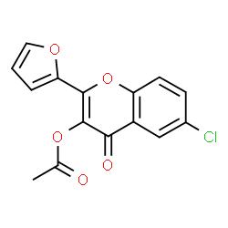 ChemSpider 2D Image | 6-Chloro-2-(2-furyl)-4-oxo-4H-chromen-3-yl acetate | C15H9ClO5