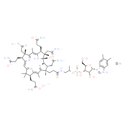 ChemSpider 2D Image | cobaltous;formonitrile;3-[(1R,2S,3S,4Z,7S,8S,9Z,13S,14Z,17R,18R,19R)-2,7,18-tris(2-amino-2-oxo-ethyl)-17-[3-[2-[[(2R,3S,4R,5S)-5-(5,6-dimethyl-3H-benzimidazol-1-ium-1-yl)-4-hydroxy-2-(hydroxymethyl)tetrahydrofuran-3-yl]oxy-hydroxy-phosphoryl]oxypropylamino]-3-oxo-propyl]-3,13-bis(3-imino-3-oxido-propyl)-1,2,5,7,12,12,15,17-octamethyl-3,8,13,18,19,21-hexahydrocorrin-8-yl]propanimidate | C63H89CoN14O14P