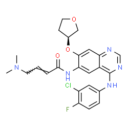 ChemSpider 2D Image | N-[4-[(3-chloro-4-fluorophenyl)amino]-7-[[(3S)-tetrahydro-3-furanyl]oxy]-6-quinazolinyl]-4-(dimethylamino)-2-Butenamide | C24H25ClFN5O3