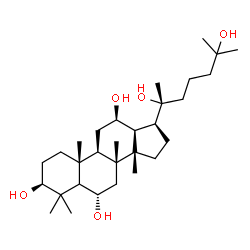 ChemSpider 2D Image | (3beta,5xi,6alpha,12beta,13alpha,14beta,20R)-Dammarane-3,6,12,20,25-pentol | C30H54O5