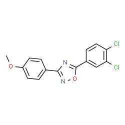 ChemSpider 2D Image | 5-(3,4-Dichlorophenyl)-3-(4-methoxyphenyl)-1,2,4-oxadiazole | C15H10Cl2N2O2