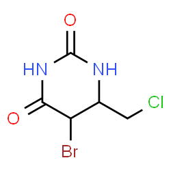 ChemSpider 2D Image | 5-Bromo-6-(chloromethyl)dihydro-2,4(1H,3H)-pyrimidinedione | C5H6BrClN2O2