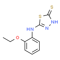 ChemSpider 2D Image | 5-(2-ethoxyanilino)-1,3,4-thiadiazole-2-thiol | C10H11N3OS2