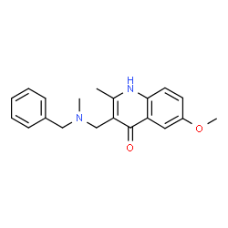 ChemSpider 2D Image | 3-{[Benzyl(methyl)amino]methyl}-6-methoxy-2-methylquinolin-4-ol | C20H22N2O2
