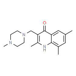 ChemSpider 2D Image | 2,6,8-Trimethyl-3-[(4-methylpiperazin-1-yl)methyl]quinolin-4-ol | C18H25N3O