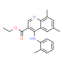 ChemSpider 2D Image | Ethyl 6,8-dimethyl-4-[(2-methylphenyl)amino]-3-quinolinecarboxylate | C21H22N2O2