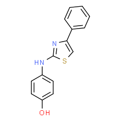 ChemSpider 2D Image | 4-[(4-Phenyl-2-thiazolyl)amino]phenol | C15H12N2OS