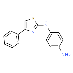 ChemSpider 2D Image | 2-(p-aminoanilino)-4-phenyl-thiazole | C15H13N3S