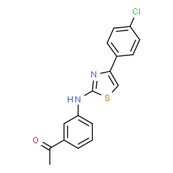 ChemSpider 2D Image | 1-(3-{[4-(4-Chlorophenyl)-1,3-thiazol-2-yl]amino}phenyl)ethanone | C17H13ClN2OS