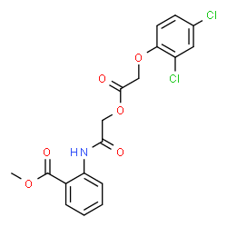 ChemSpider 2D Image | Methyl 2-({[2-(2,4-dichlorophenoxy)acetoxy]acetyl}amino)benzoate | C18H15Cl2NO6
