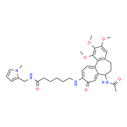 ChemSpider 2D Image | 6-[(7-Acetamido-1,2,3-trimethoxy-9-oxo-5,6,7,9-tetrahydrobenzo[a]heptalen-10-yl)amino]-N-[(1-methyl-1H-pyrrol-2-yl)methyl]hexanamide | C33H42N4O6