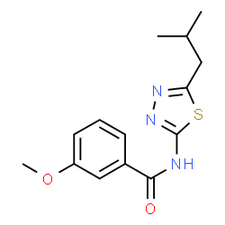 ChemSpider 2D Image | N-(5-Isobutyl-1,3,4-thiadiazol-2-yl)-3-methoxybenzamide | C14H17N3O2S