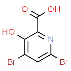 ChemSpider 2D Image | 4,6-Dibromo-3-hydroxy-2-pyridinecarboxylic acid | C6H3Br2NO3