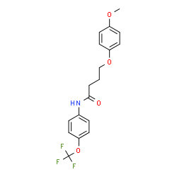 ChemSpider 2D Image | 4-(4-Methoxyphenoxy)-N-[4-(trifluoromethoxy)phenyl]butanamide | C18H18F3NO4