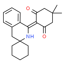 ChemSpider 2D Image | 5,5-Dimethyl-2-(2'H-spiro[cyclohexane-1,3'-isoquinolin]-1'(4'H)-ylidene)-1,3-cyclohexanedione | C22H27NO2
