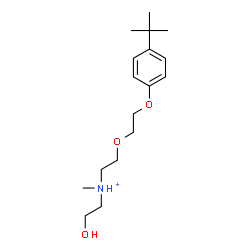 ChemSpider 2D Image | 2-Hydroxy-N-methyl-N-(2-{2-[4-(2-methyl-2-propanyl)phenoxy]ethoxy}ethyl)ethanaminium | C17H30NO3