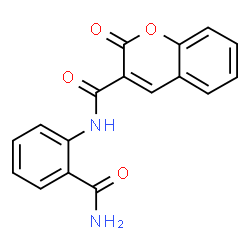 ChemSpider 2D Image | N-(2-Carbamoylphenyl)-2-oxo-2H-chromene-3-carboxamide | C17H12N2O4
