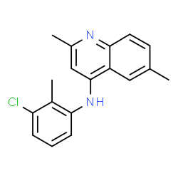 ChemSpider 2D Image | N-(3-Chloro-2-methylphenyl)-2,6-dimethyl-4-quinolinamine | C18H17ClN2