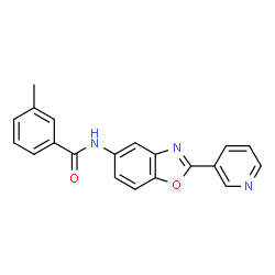 ChemSpider 2D Image | 3-Methyl-N-[2-(3-pyridinyl)-1,3-benzoxazol-5-yl]benzamide | C20H15N3O2