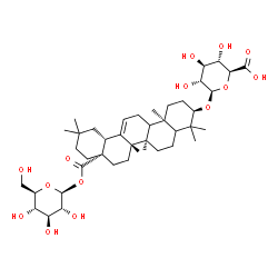 ChemSpider 2D Image | 1-O-[(3alpha,5xi,9xi,18alpha)-3-(beta-D-Glucopyranuronosyloxy)-28-oxoolean-12-en-28-yl]-beta-D-glucopyranose | C42H66O14
