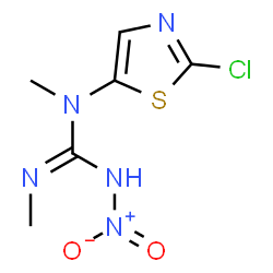 ChemSpider 2D Image | 1-(2-Chloro-1,3-thiazol-5-yl)-1,2-dimethyl-3-nitroguanidine | C6H8ClN5O2S